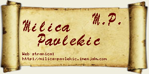 Milica Pavlekić vizit kartica